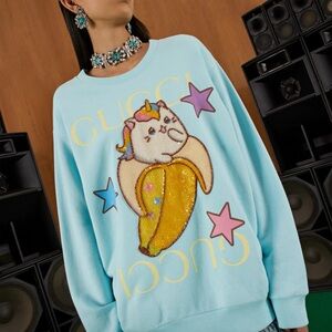 Gucci and Bananya cotton sweatshirt Size XS OVERSIZED
